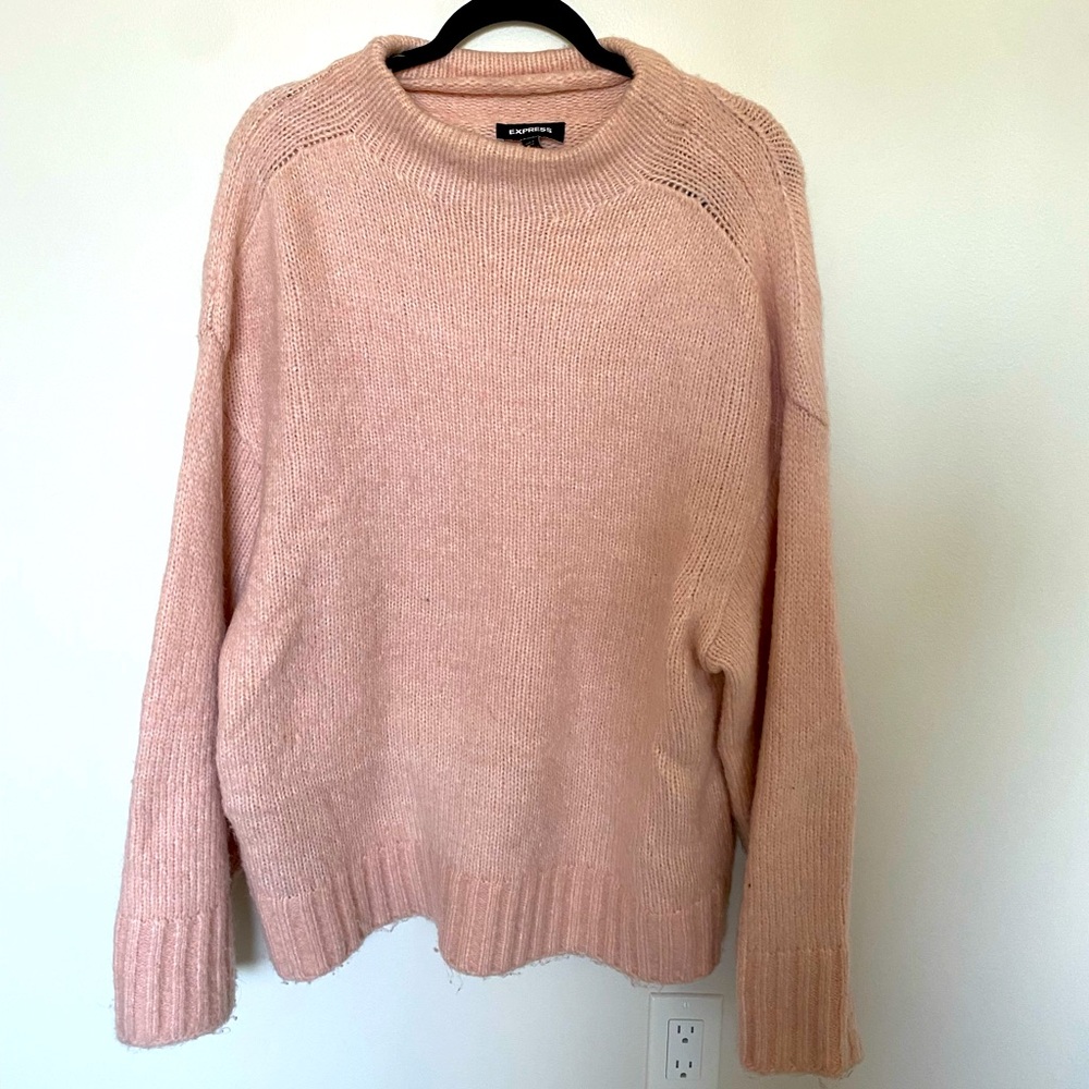 Express Light Pink Wide Sleeve Sweater